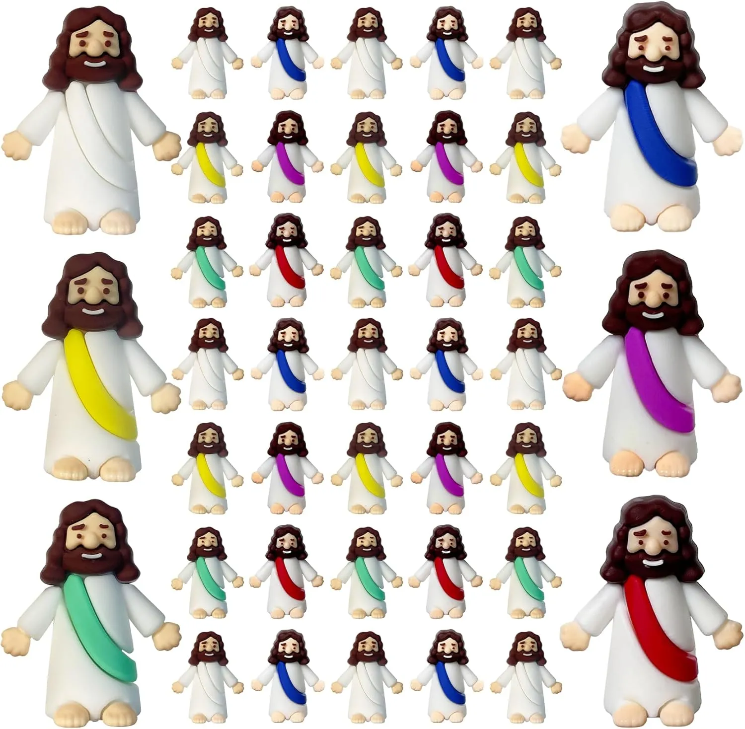 Mini Jesus Figures, Set of 30pcs Action Figures Little Jesus Figures, Tiny Jesus Figures to Hide and Seek Religious Gifts for Easter Egg Stuffers