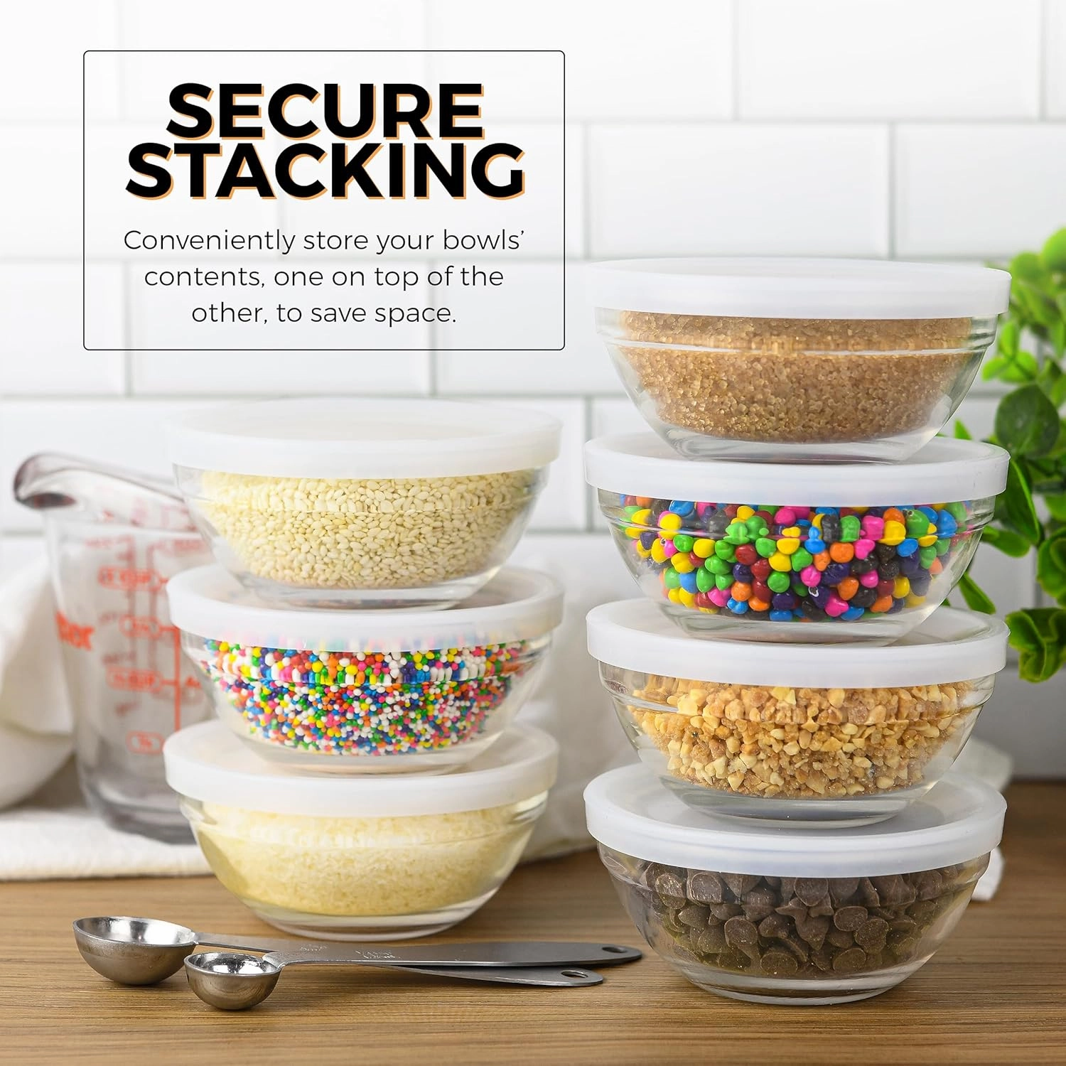 Mini 3.5 Inch Small Glass Bowls with Lids - Small Bowls Perfect for Prep, Dips, Nuts, or Candy - Meal Prep Bowls or Dessert Bowls, Set of 12