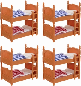 Miniature Dollhouse Bed, Wooden Doll Bunk Bed Simulation Dollhouse Miniature Bunk Accessories DIY Doll House Room Decor Set 1: 12 Scale House Furniture of with Ladder Furniture Decor