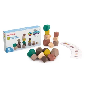 Miniland Towering Wood Stones - 18 pieces