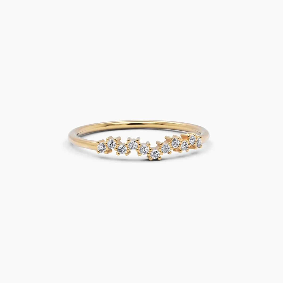 Minimalist Diamond Cluster Ring