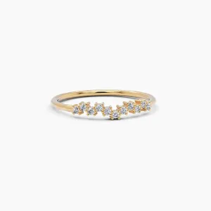 Minimalist Diamond Cluster Ring