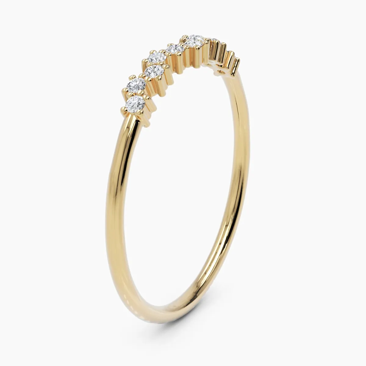 Minimalist Diamond Cluster Ring