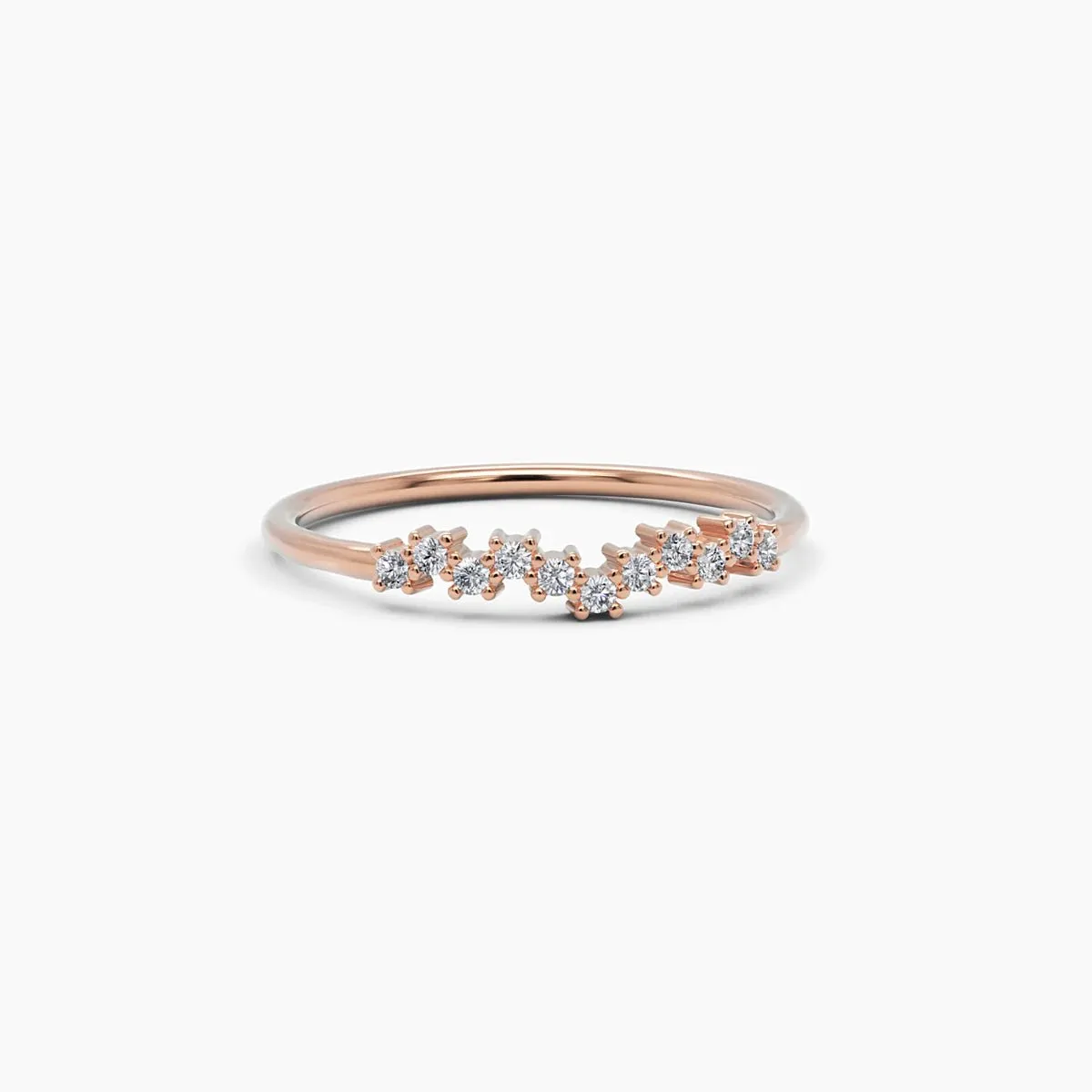 Minimalist Diamond Cluster Ring