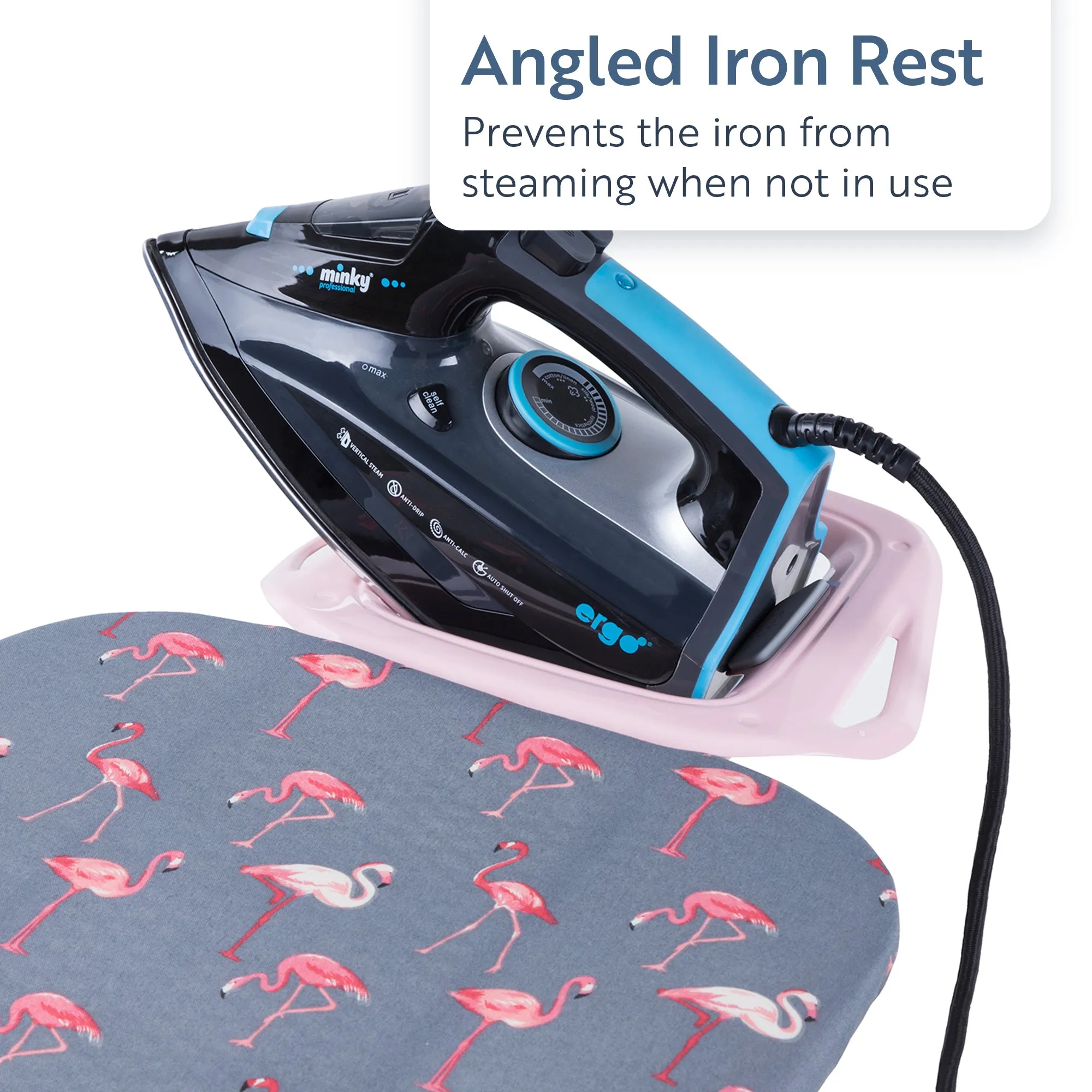 Minky Ironing Board - Flamingo Pink 122 x 38cm, Ironing Board Cover Included