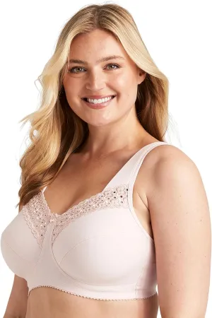 Miss Mary - Broderie Anglaise, Non Wired Bras for Women, Everyday Bras, Comfortable Cotton, Supportive with Full Coverage