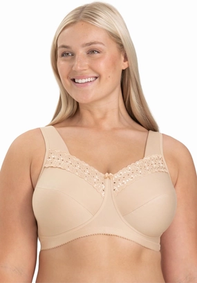 Miss Mary - Broderie Anglaise, Non Wired Bras for Women, Everyday Bras, Comfortable Cotton, Supportive with Full Coverage