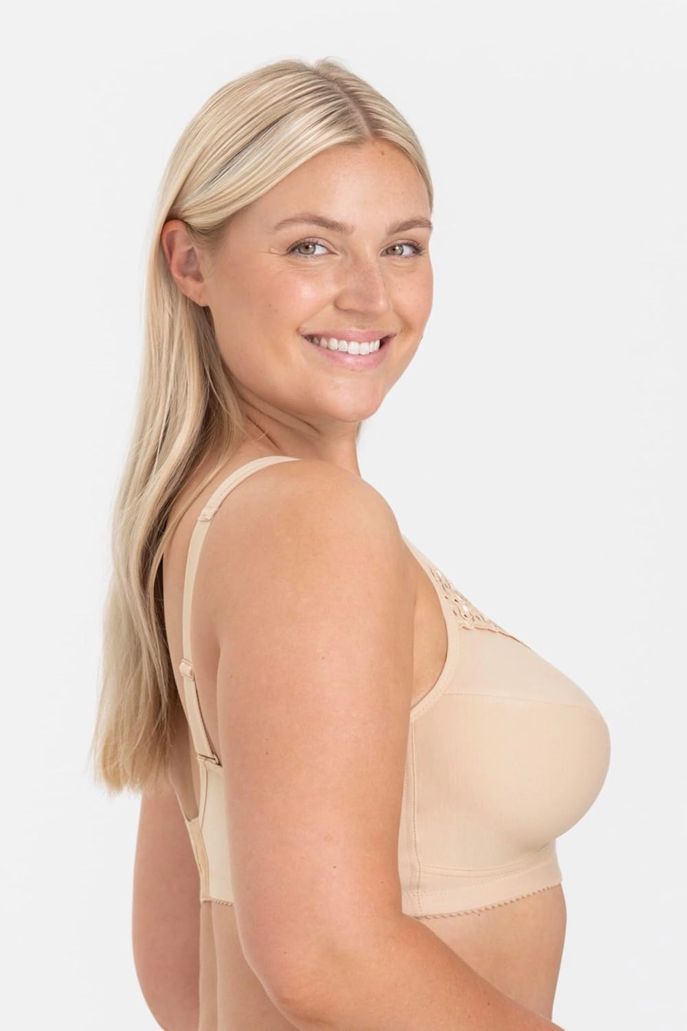 Miss Mary - Broderie Anglaise, Non Wired Bras for Women, Everyday Bras, Comfortable Cotton, Supportive with Full Coverage