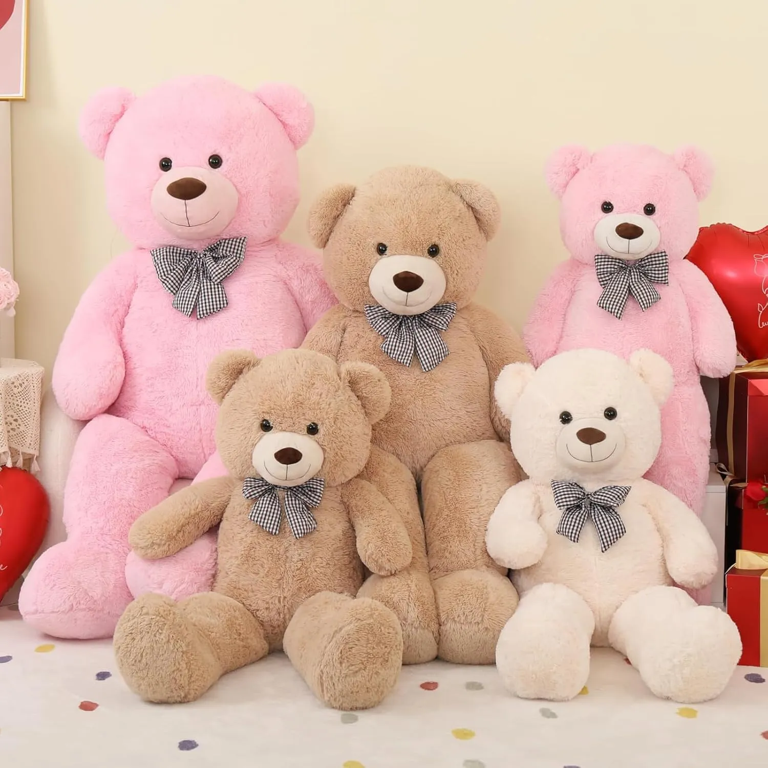 Misscindy Giant Teddy Bear Plush Stuffed Animals for Girlfriend or Kids 47 inch, (Pink)