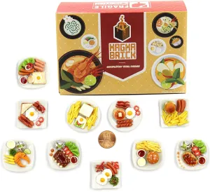 Mixed 10 Assorted Breakfast Set - Miniature Food, Tiny Food for Decoration Dollhouse, Doll House, Diorama (Scale 1:12, 1/12)