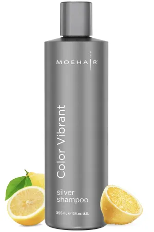 MOEHAIR Color Vibrant Silver Shampoo | Enhances Silver & Purple Tones | Removes Orange Tones | Neutralizes Brassiness | Paraben & Sulfate Free (12 Fl. Oz)