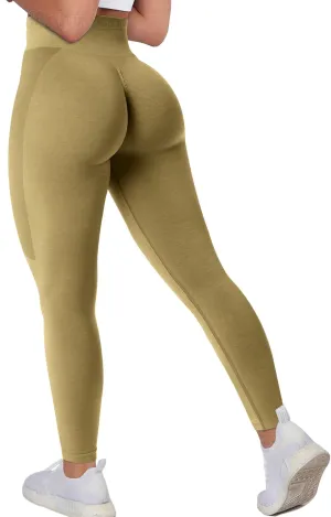 MOHUACHI Butt Lifting Workout Leggings for Women High Waisted Yoga Pants Scrunch Butt Gym Seamless Booty Tights