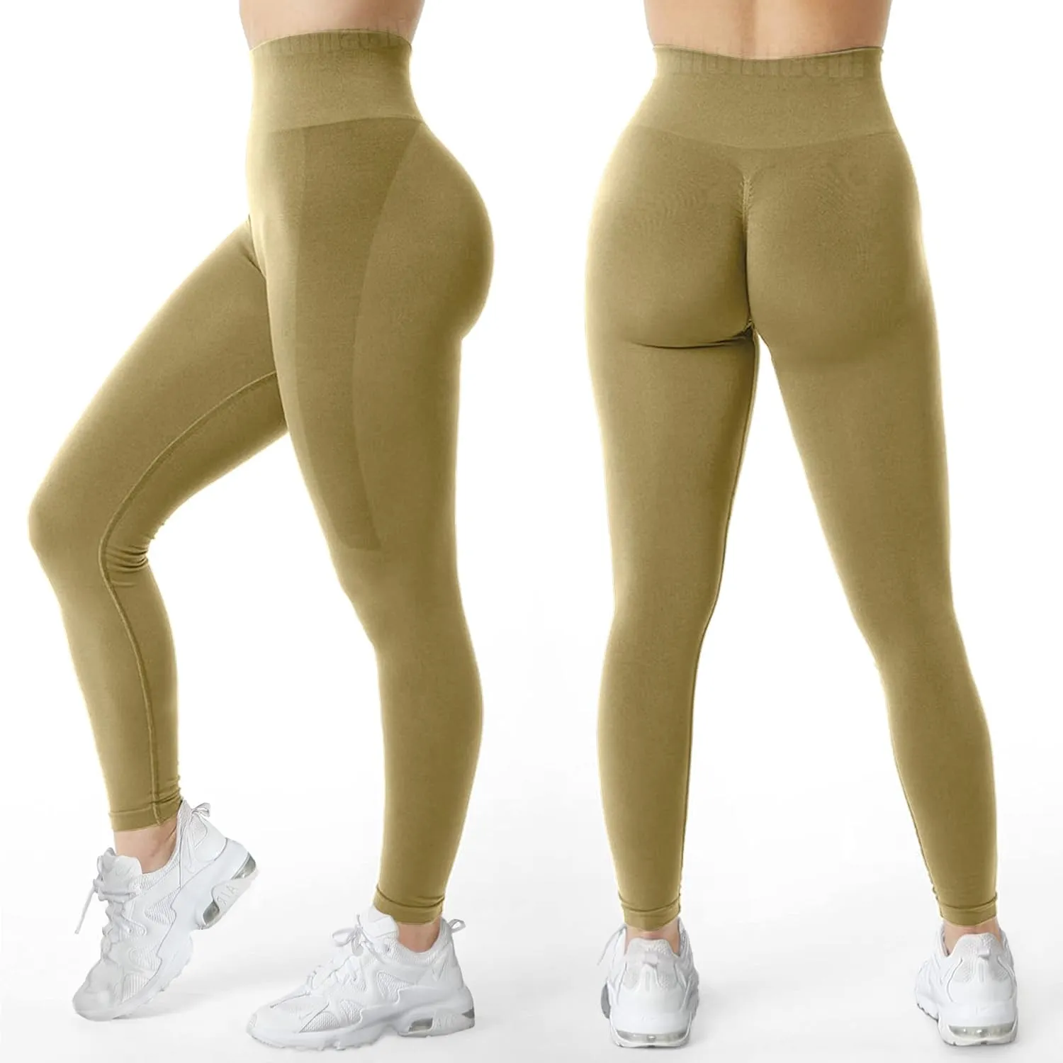 MOHUACHI Butt Lifting Workout Leggings for Women High Waisted Yoga Pants Scrunch Butt Gym Seamless Booty Tights