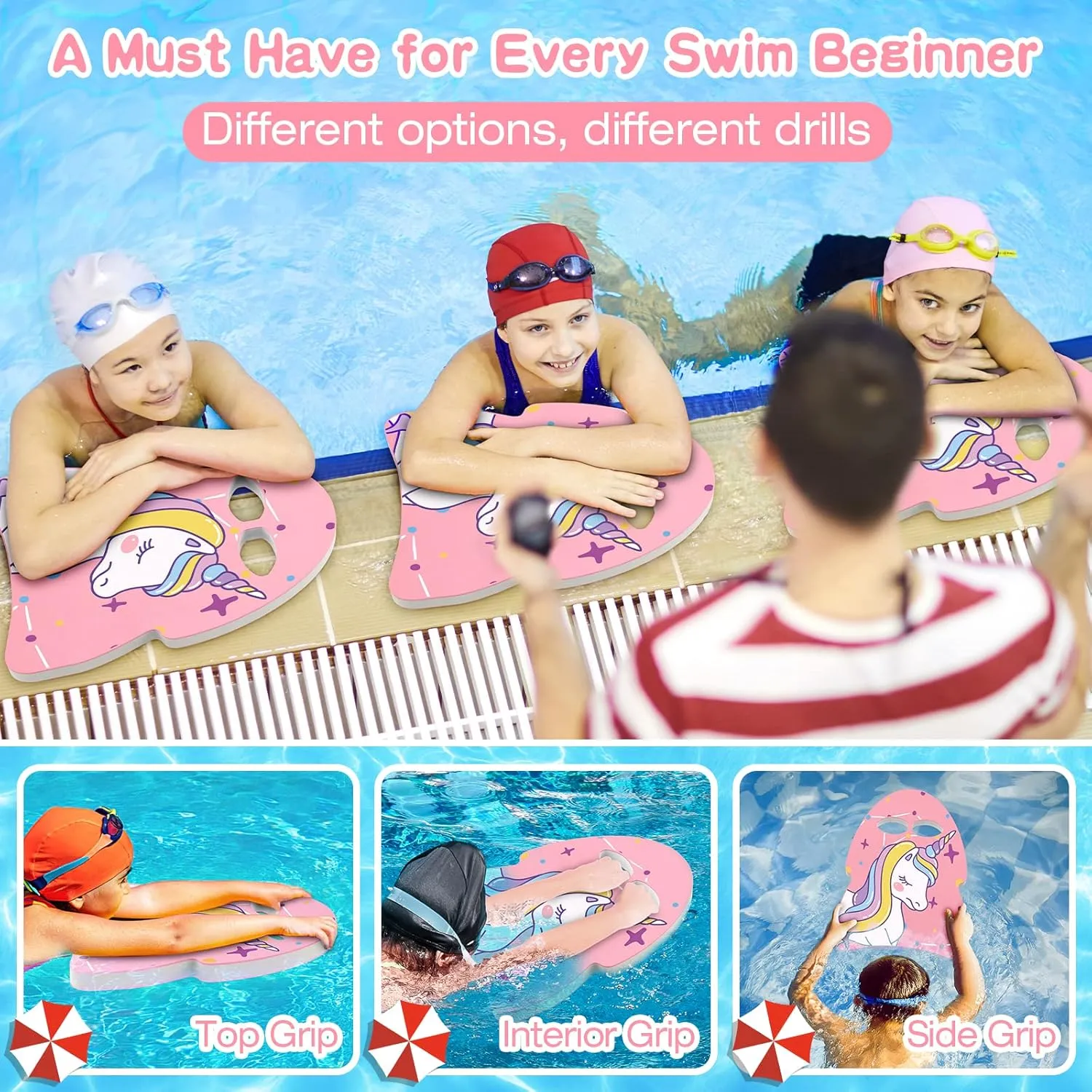 MoKo Swim Kickboard, Cartoon Swimming Training Kick Board Pool Exercise Equipment Promote Natural Swimming Position Water Fun Tool for Kids