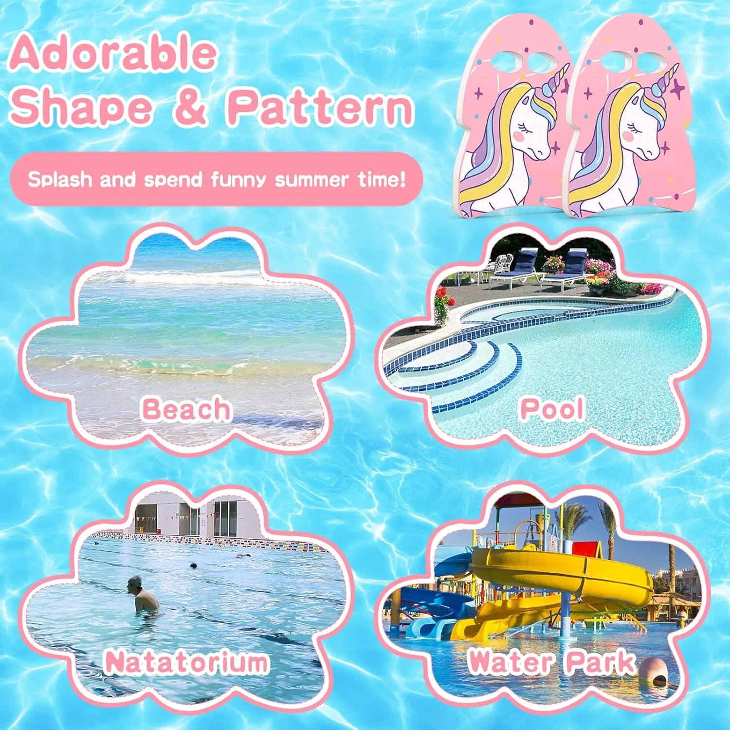 MoKo Swim Kickboard, Cartoon Swimming Training Kick Board Pool Exercise Equipment Promote Natural Swimming Position Water Fun Tool for Kids