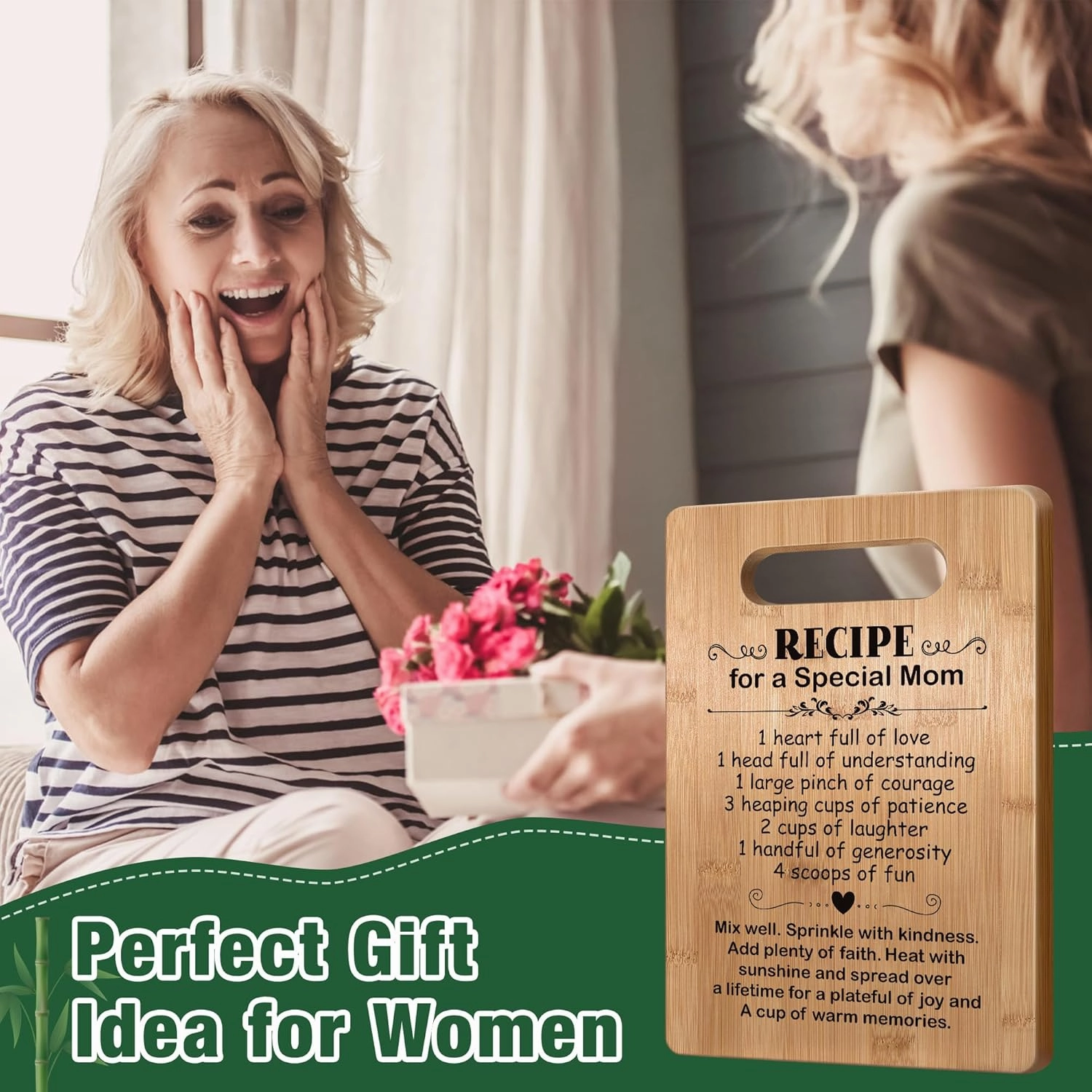 Mom Gift for Mothers Day, Birthday Gifts for Mom, Mother Cutting Board Gift, Cute Mom Gifts from Daughter Son, Christmas Gifts for Mother