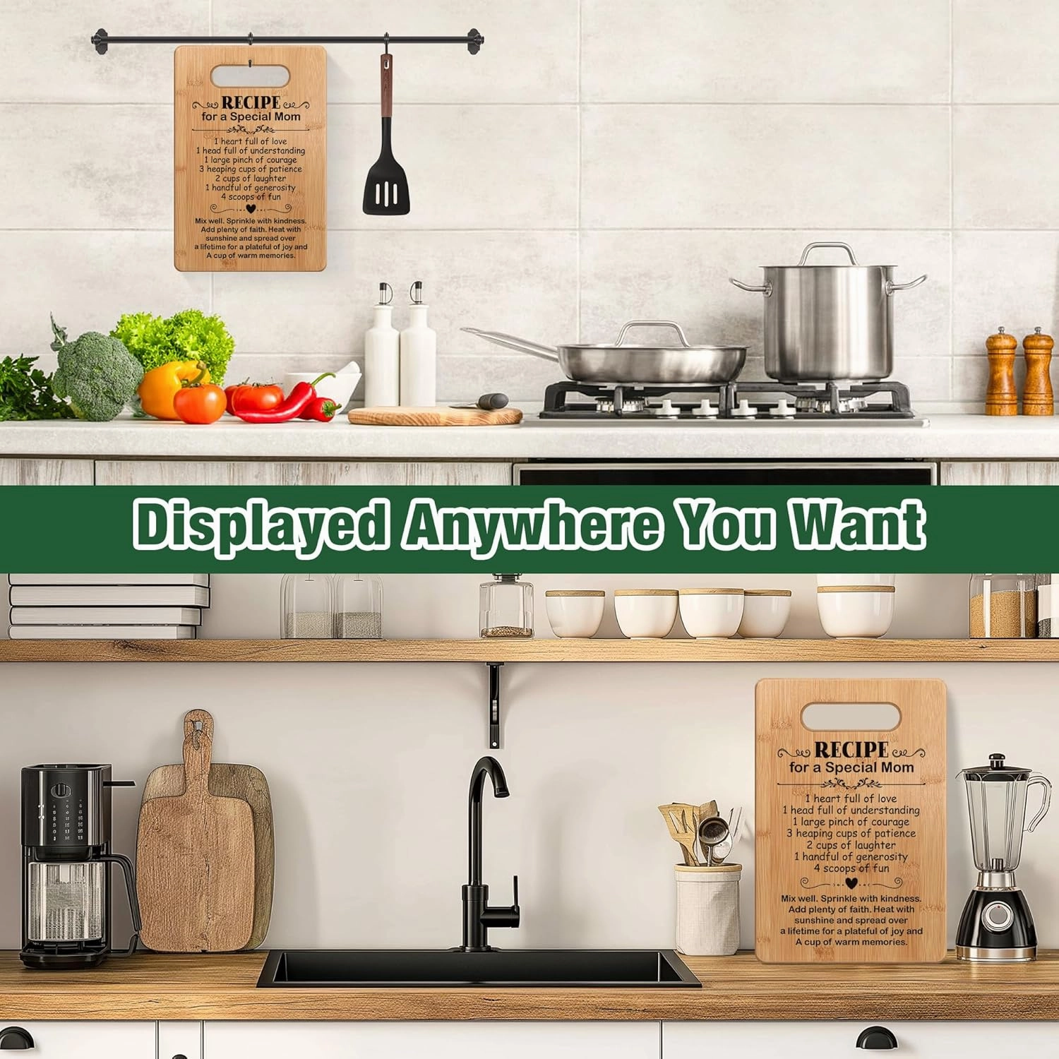 Mom Gift for Mothers Day, Birthday Gifts for Mom, Mother Cutting Board Gift, Cute Mom Gifts from Daughter Son, Christmas Gifts for Mother