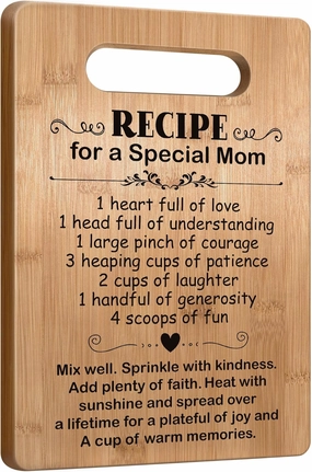 Mom Gift for Mothers Day, Birthday Gifts for Mom, Mother Cutting Board Gift, Cute Mom Gifts from Daughter Son, Christmas Gifts for Mother