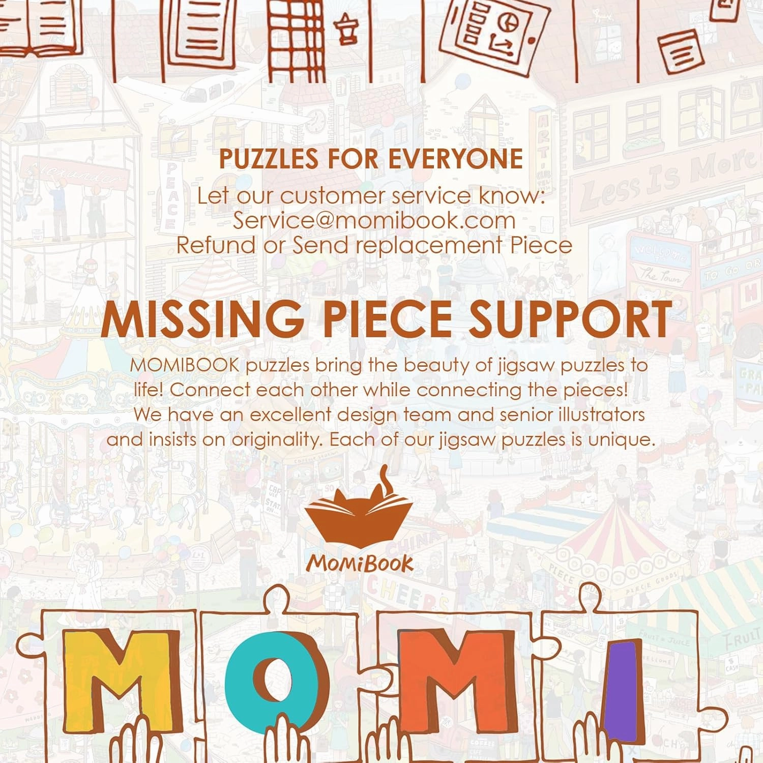 MOMIBOOK Puzzles for Adults 1000 Piece Jigsaw Puzzles of Vintage Village Town, Painting Image Difficult Challenging Hard Impossible Puzzle, Cute Funny Toys & Games Christmas Birthday Gifts
