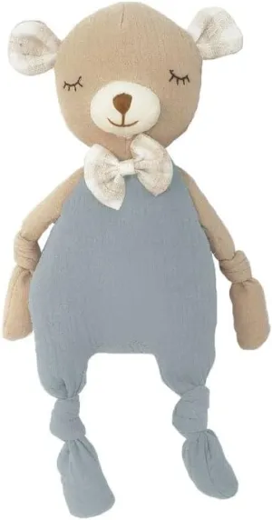 MON AMI Petit Bear Knotted Soft Doll 12”, Muslin Cloth Doll for Infants and Toddlers, Huggable Bear Plush Toy