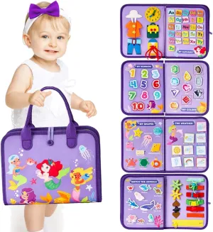 Montessori Children's Busy Board - Preschool Education Activity Toys for Boys and Girls - Fine Motor Skills Development, Cognitive Learning, and Life Skills - Birthday Gifts, Travel Toys