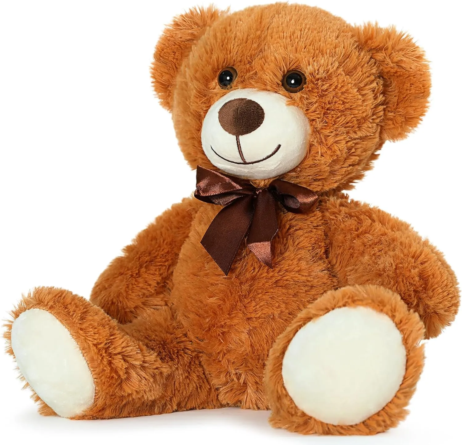 MorisMos 3Pcs Teddy Bears Bulk Baby Shower, 14inch Cute Teddy Bear Stuffed Animals Plush, Small Stuffed Bears on Centerpiece Baby Shower, Dark Brown