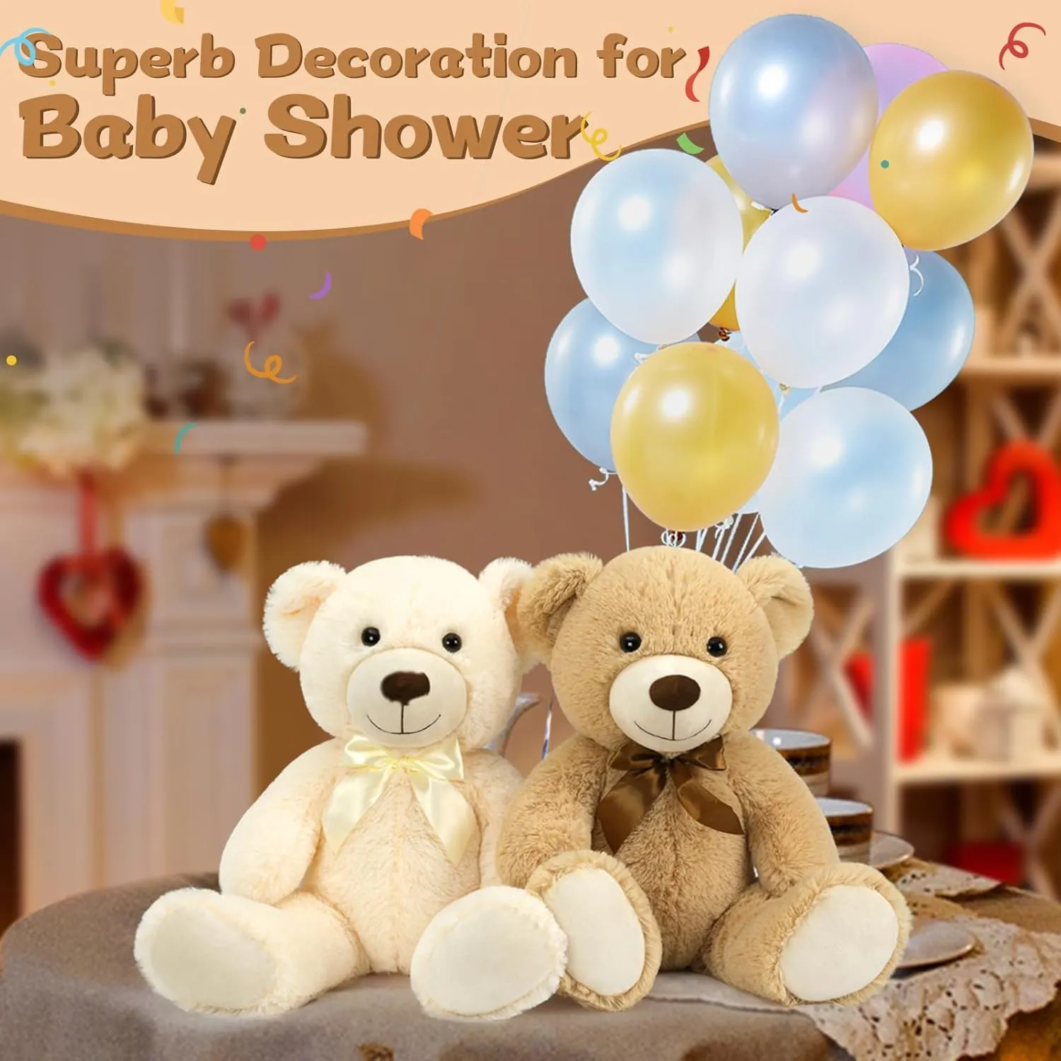 MorisMos Teddy Bear Stuffed Animals, 20" Bulk Teddy Bears Plush for Kids, Medium Size Bears for Baby Shower