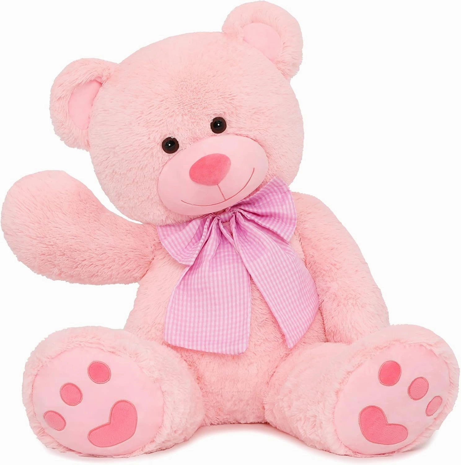 MorisMos Giant Teddy Bear Plush Toy 39“, Pink Big Bow Tie Bear Stuffed Animal Plush, Soft Bear Plush Gifts for Kids, Girlfriend Wife on Birthday, Valentines Day, Christmas, Baby Shower Decor