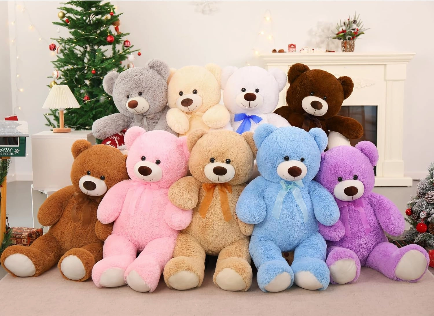 MorisMos Giant Teddy Bear Stuffed Animal 3 ft, 36 in Large Teddy Bear for Baby Shower Decor, Soft Big Stuffed Animal Plush Toy for Kid Birthday Christmas Girlfriend Valentines Gift,Beige/Cream