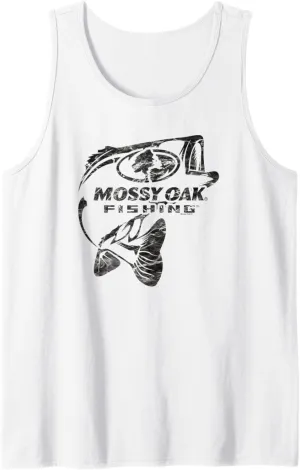 Mossy Oak Fishing Bass Open Water Classic Black Logo Tank Top