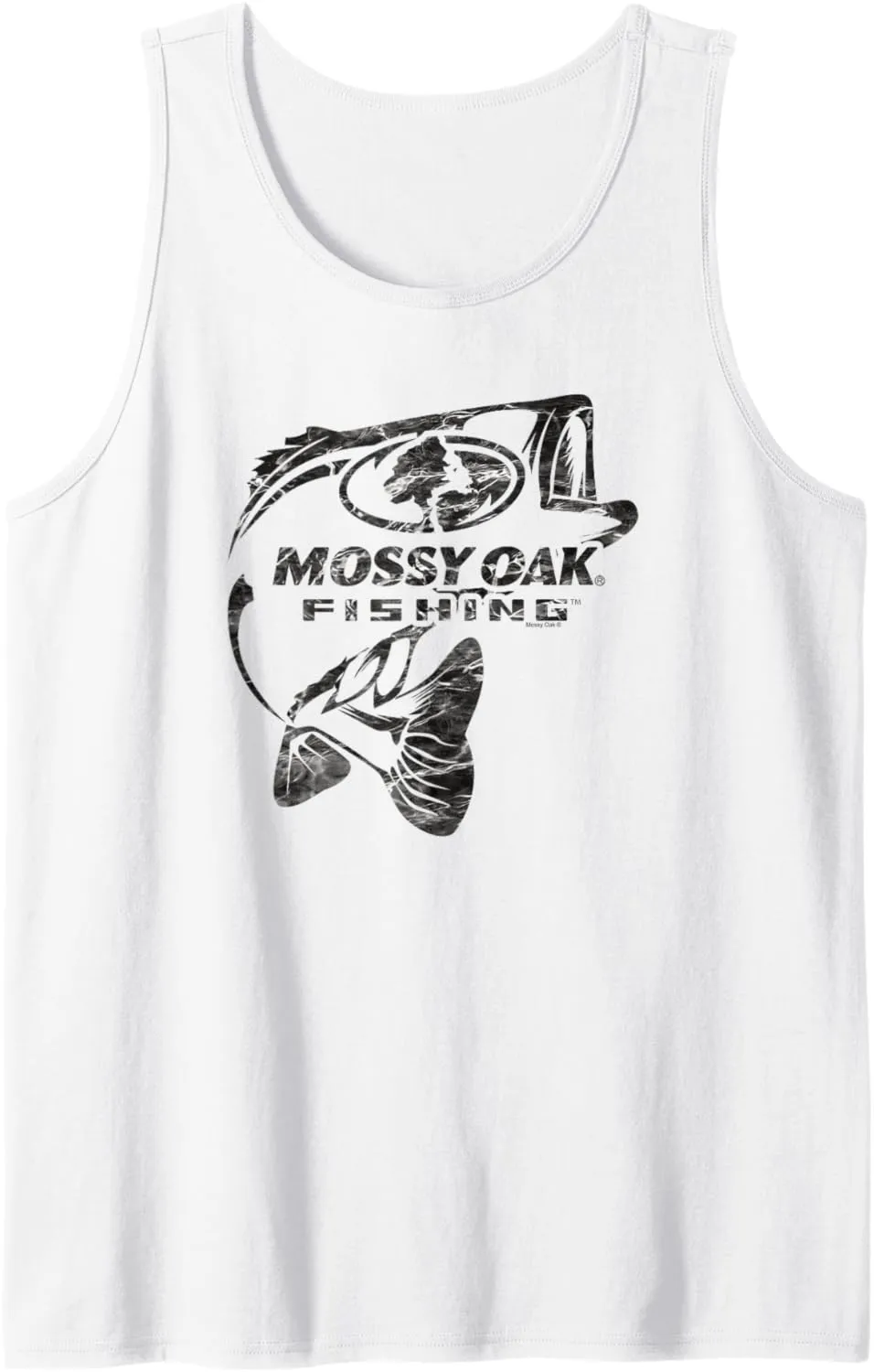 Mossy Oak Fishing Bass Open Water Classic Black Logo Tank Top