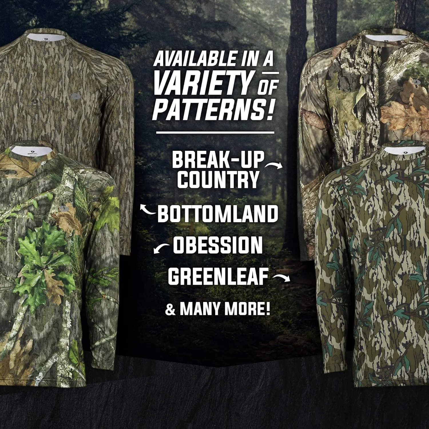 Mossy Oak Men's Hunting Shirt Camo Clothes Long Sleeve
