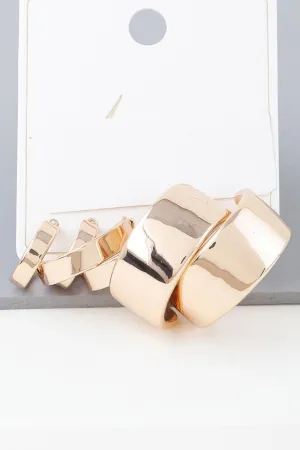 Multi Shiny Modern Hoop Earrings