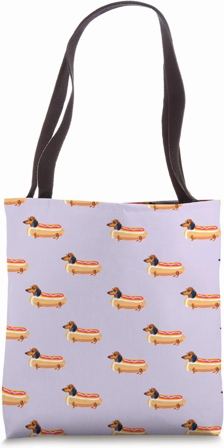 Multi Long Haired Mini Dachshunds Wiener Dog Doxie Sausage Tote Bag