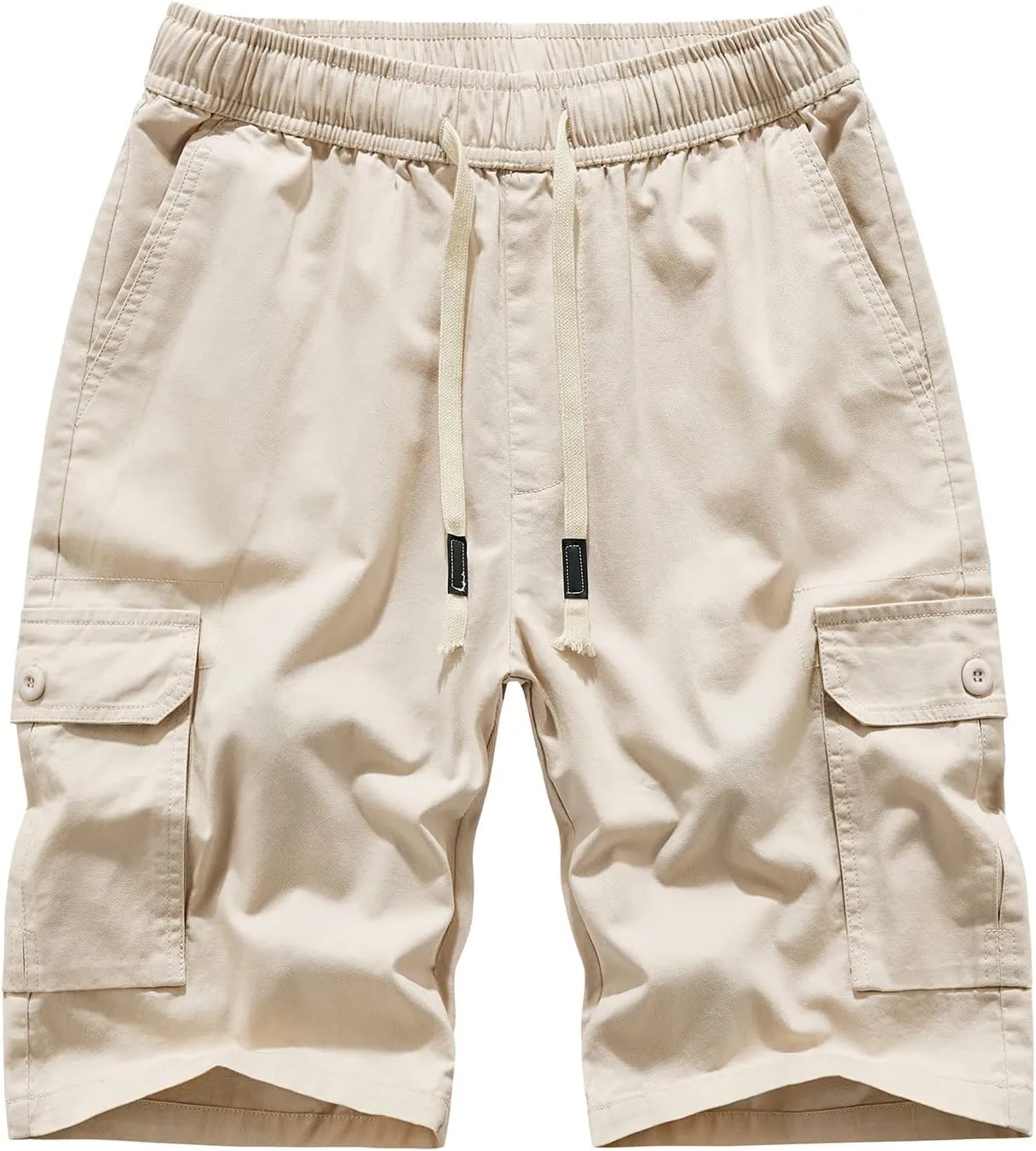 Muscularfit Camo Shorts for Men Big and Tall Drawstring Elastic Waist Cotton Camouflage Cargo Shorts Utility Tooling Shorts