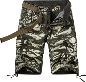 Muscularfit Cargo Shorts Men Regular Fit Camouflage Shorts Multi Pocket Camo Tooling Shorts Summer Casual Work Beach Shorts