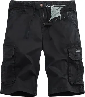 Muscularfit Elastic Waist Baggy Cargo Shorts Men 2024 Trendy Multi Pocket Cotton Shorts Lightweight Sport Workout Gym Shorts