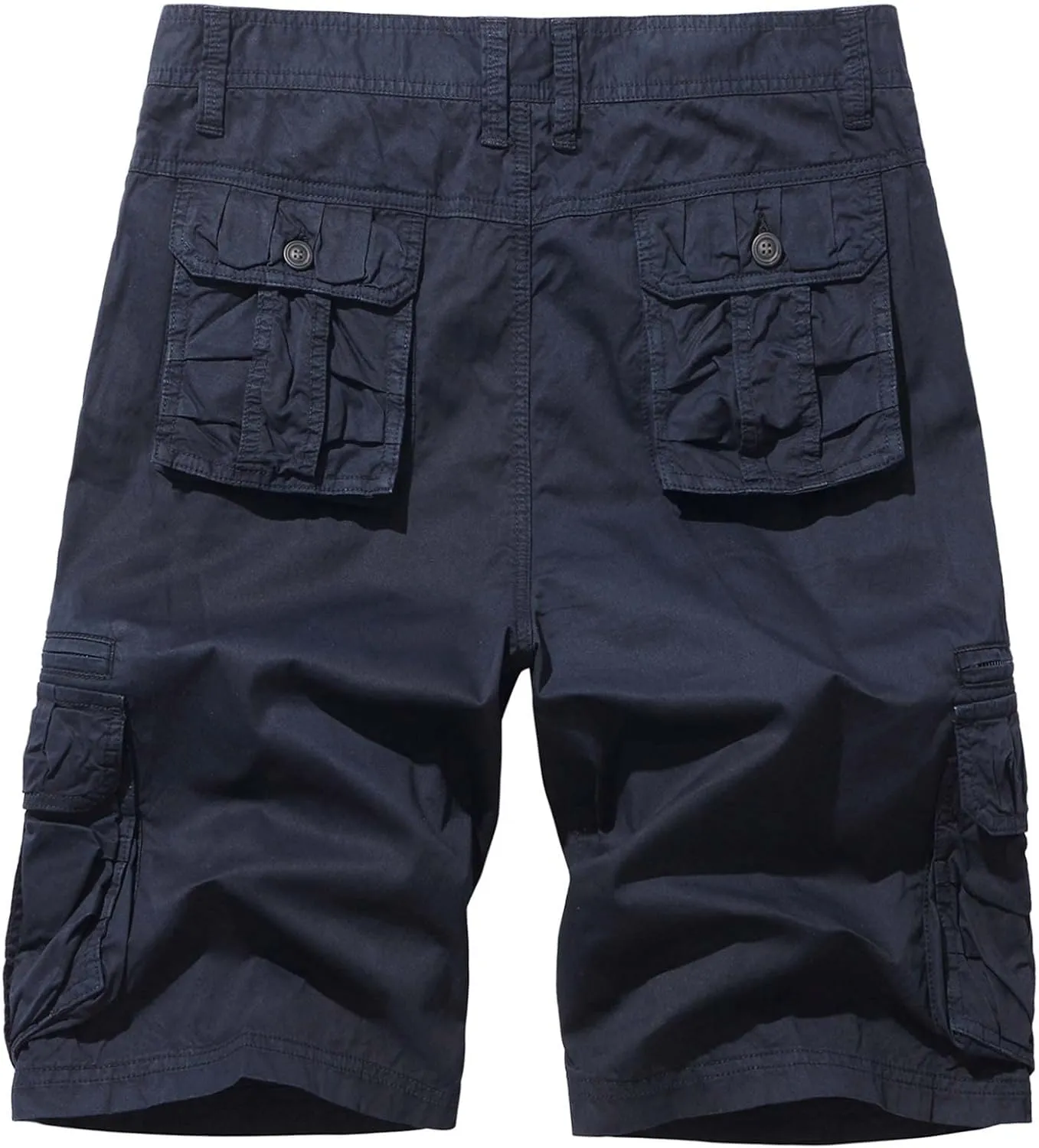 Muscularfit Mens Gym Shorts with Pockets Casual Cotton Buckle Zipper Solid Tooling Shorts Big and Tall Work Utility Shorts