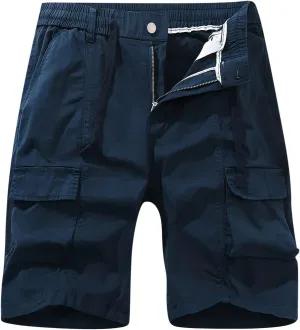 Muscularfit Mens Shorts 7 Inch Inseam Stretch Waist Drawstring Cargo Shorts Ultimate Comfort Linen Short with Pockets Outdoor