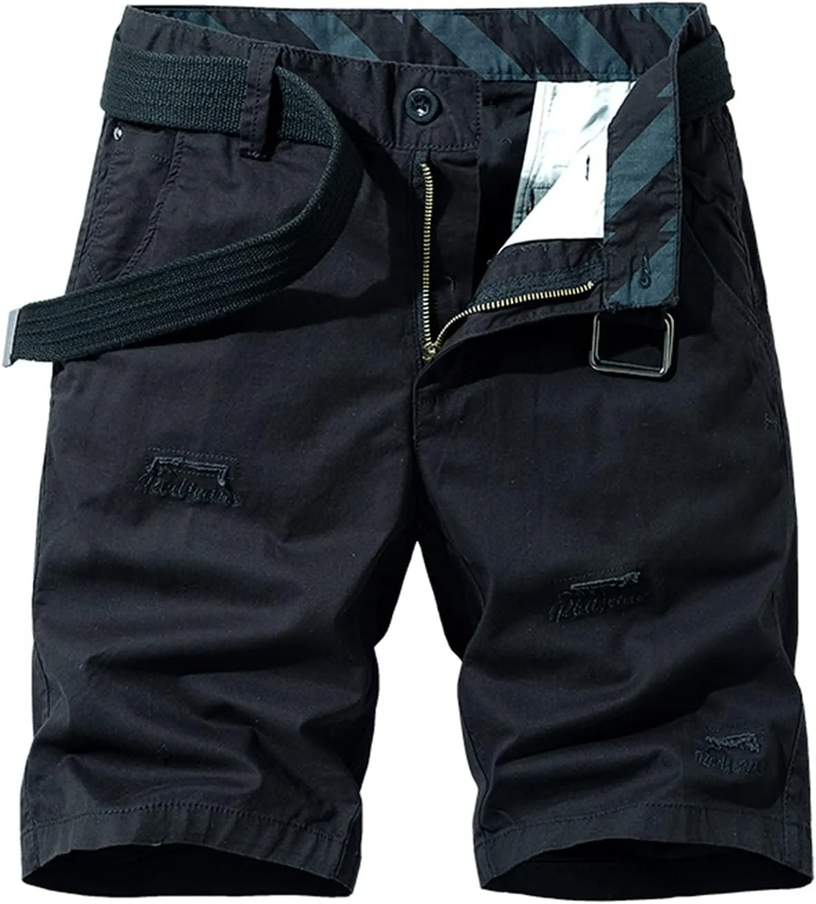 Muscularfit Summer Shorts for Men 2023 Waistband Multi Pockets Cargo Shorts 6" Inseam Casual Solid Cotton Tooling Shorts Work