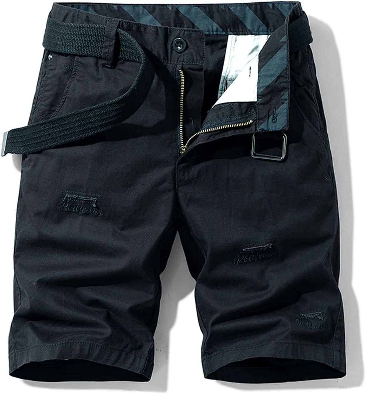 Muscularfit Summer Shorts for Men 2023 Waistband Multi Pockets Cargo Shorts 6" Inseam Casual Solid Cotton Tooling Shorts Work