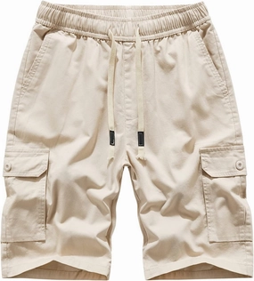 Muscularfit Mens Cotton Cargo Shorts with Pockets Drawstring Elastic Waist Camouflage Shorts Regular Fit Camo Athletic Shorts