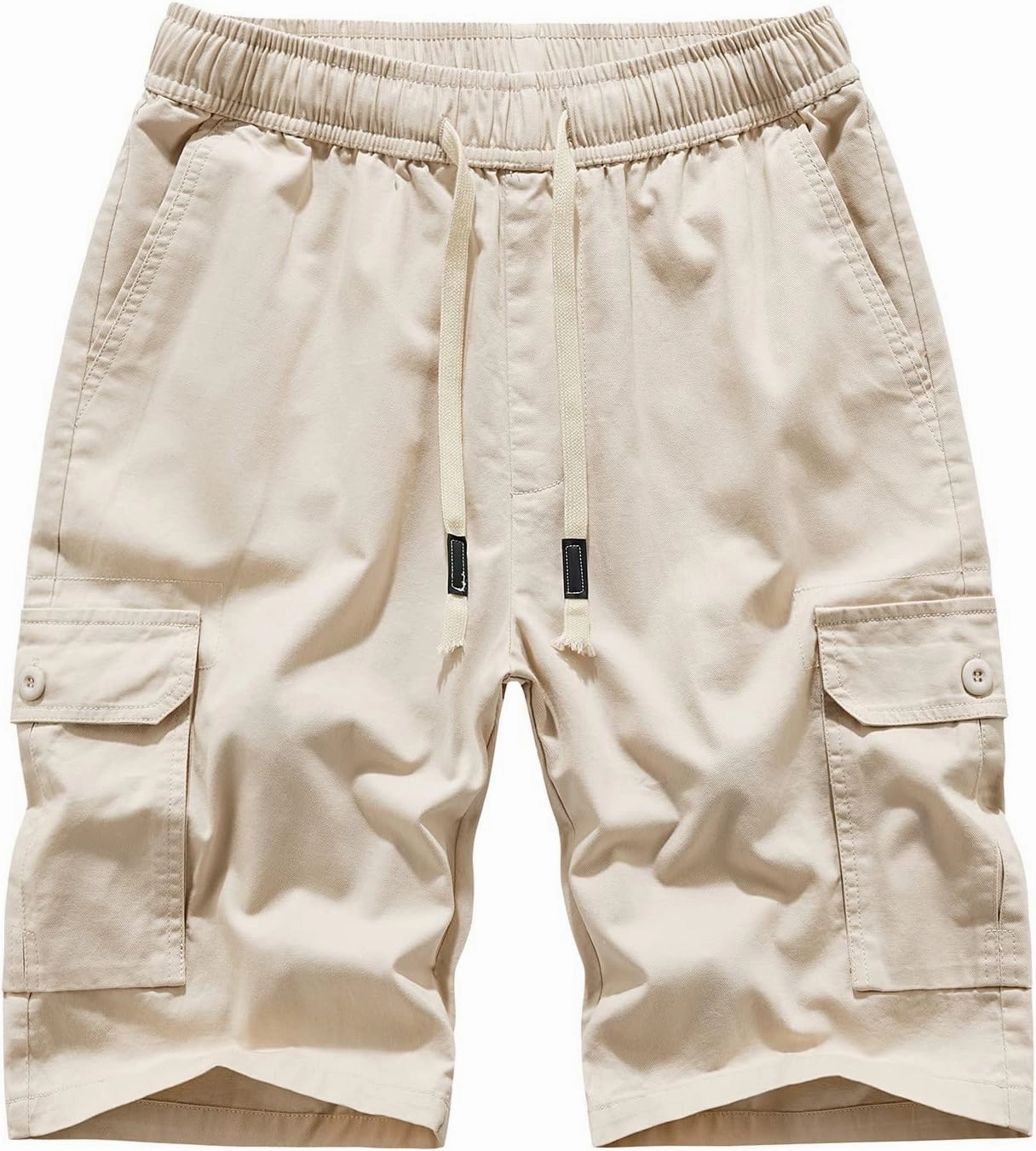 Muscularfit Mens Cotton Cargo Shorts with Pockets Drawstring Elastic Waist Camouflage Shorts Regular Fit Camo Athletic Shorts