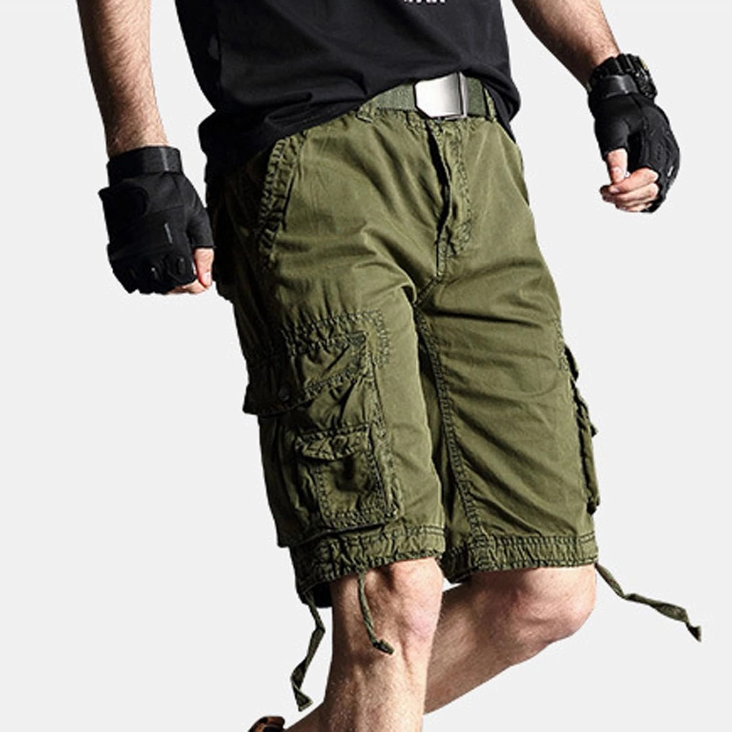 Muscularfit Mens Golf Shorts 6 Inch Inseam Regular Fit Elastic Waist Multi Pockets Cargo Shorts Ultimate Comfort Linen Shorts