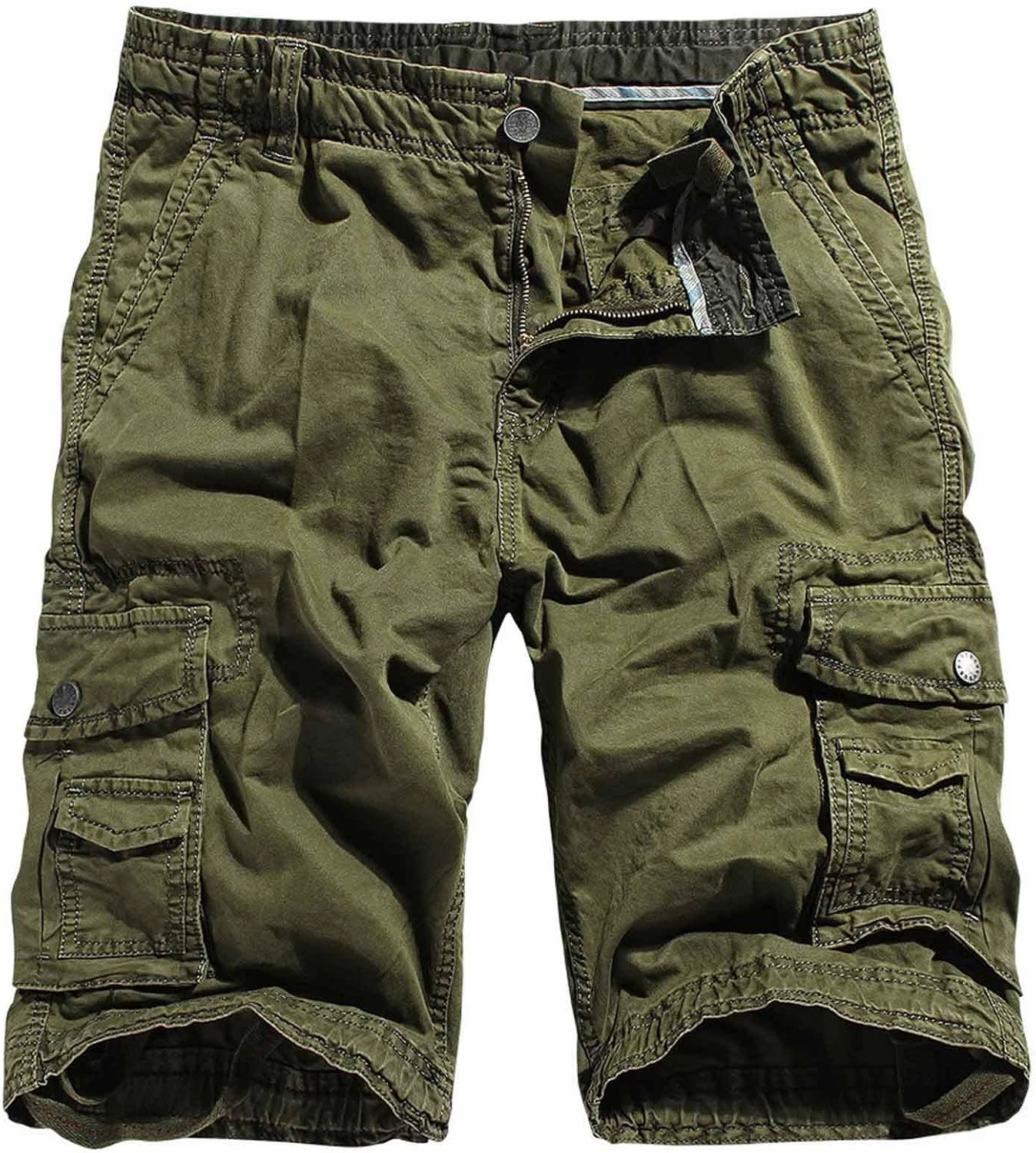Muscularfit Mens Golf Shorts 6 Inch Inseam Regular Fit Elastic Waist Multi Pockets Cargo Shorts Ultimate Comfort Linen Shorts