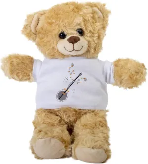 Music Instrument Banjo with Decoration Teddy Bear, Gift Stuffed Animal, Plush Teddy Bear with Tee, Welcoming Baby Gift, Gift for Her, Cute Birthday Basket Idea