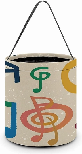 Music Symbols Lovely Halloween Tote Candy Bag Candy Basket Candy Bucket Gift Bag for Halloween Party