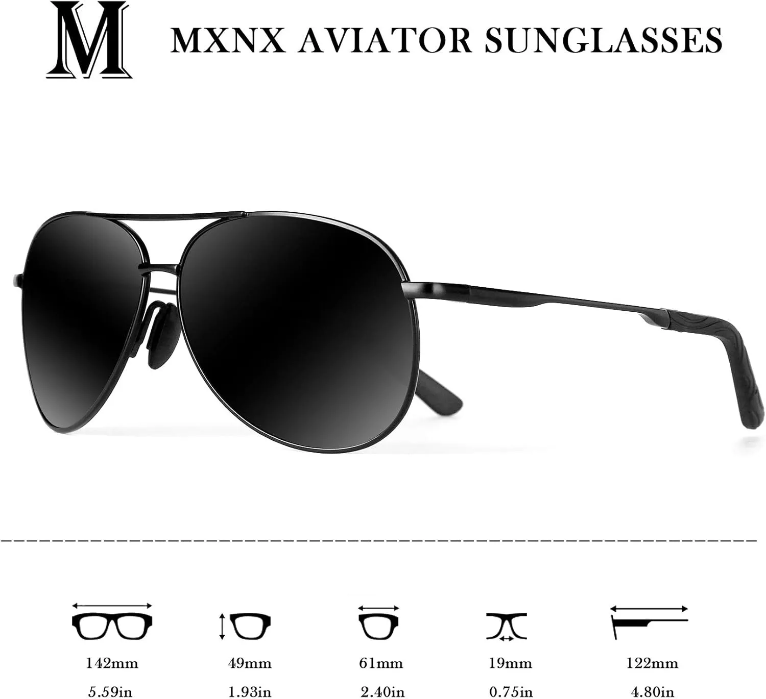 mxnx Aviator Sunglasses for Men Polarized Women UV Protection Lightweight Driving Fishing Sports Unisex glasses MX208