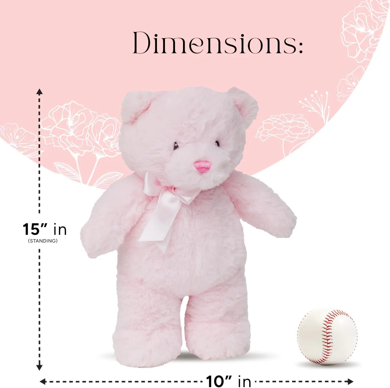 My First Bear Stuffed Animal - Pink Plush Bear 15"