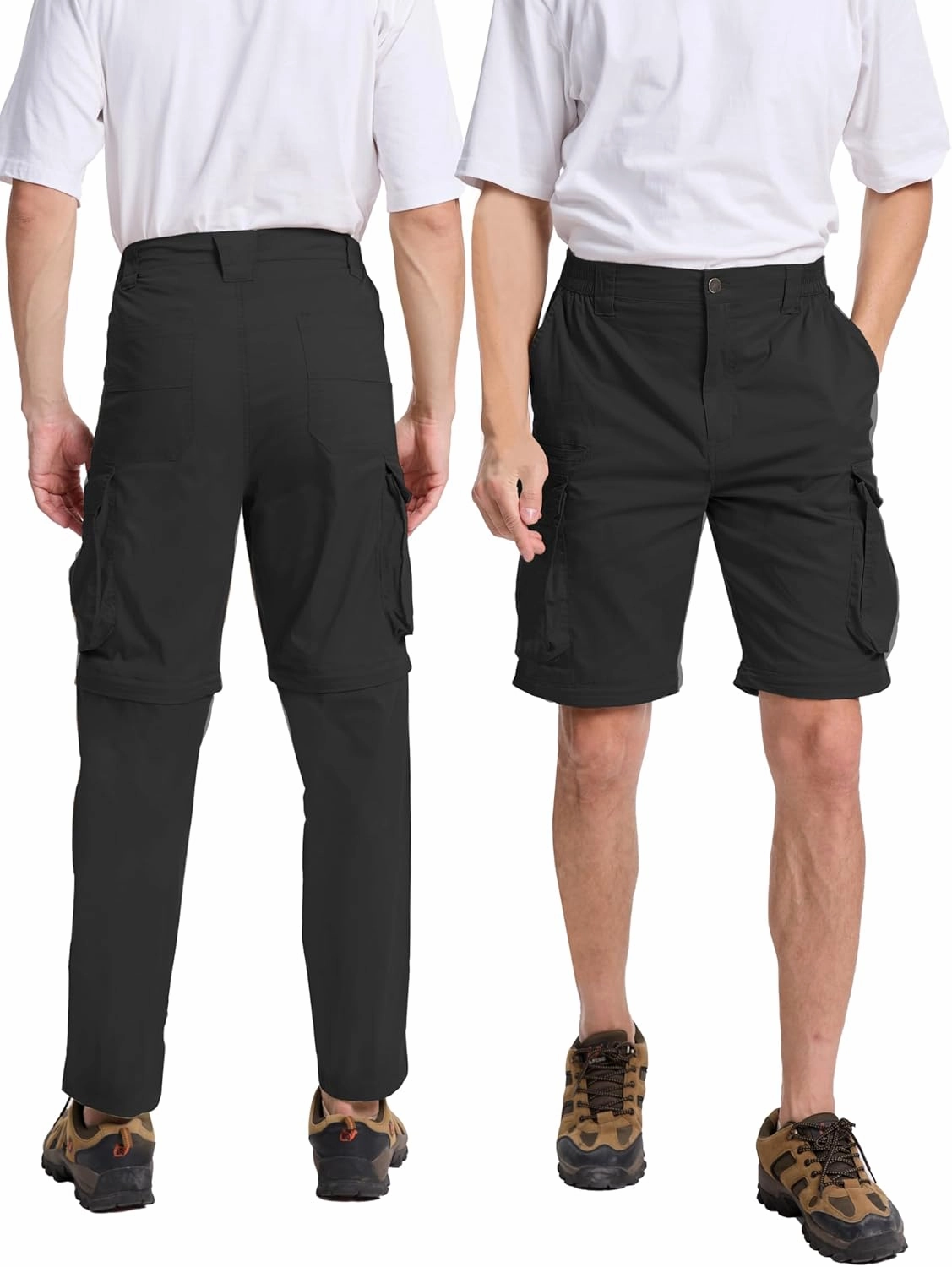 NATUVENIX Hiking Pants Men Quick Dry Convertible Fishing Pants for Men Zip Off Lightweight Mens Cargo Pants Outdoor Travel